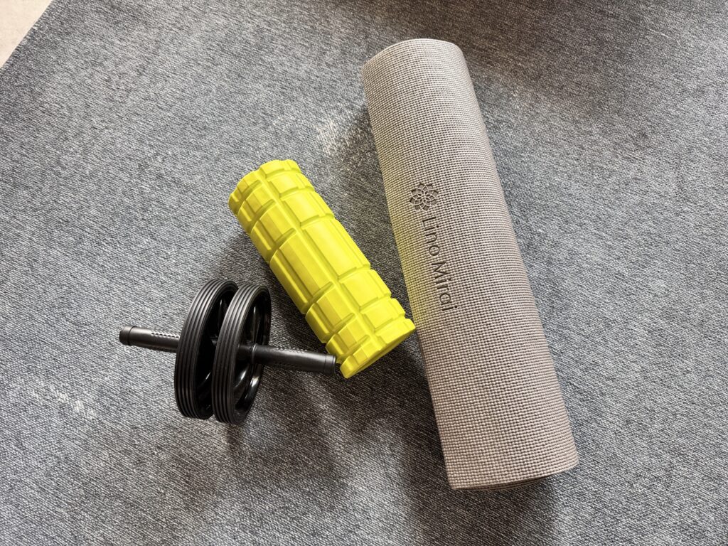 The foam roller and exercise equipment I've been using since I quit drinking
