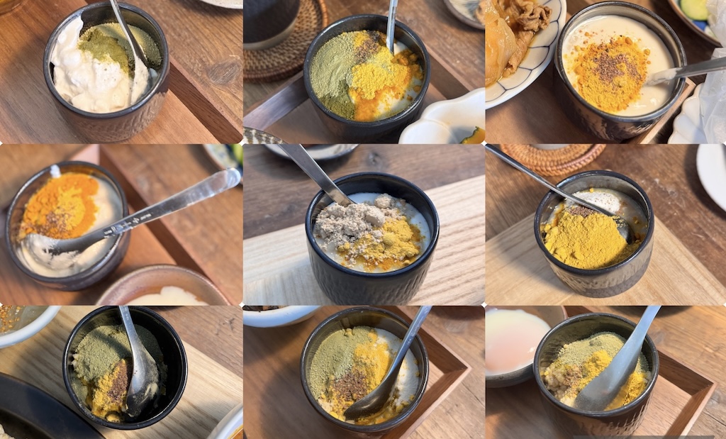 54歳の店長mikoが毎日2回欠かさず飲んでいる「自家製玄米甘酒スペシャル」。ウコン4種、ヒハツ、米ぬか粉、コラーゲンなどが贅沢に混ざり合った、代謝をサポートする黄金色の発酵食品スペシャル。