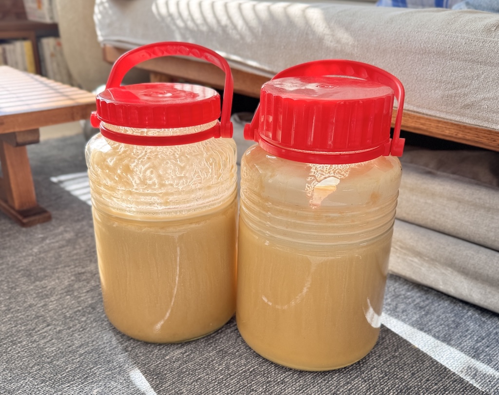 日本本土最南端で採れた希少な日本蜜蜂の生蜂蜜。細胞に栄養を届けるためにバルク買いした、大きな瓶に入った非加熱の生蜂蜜。